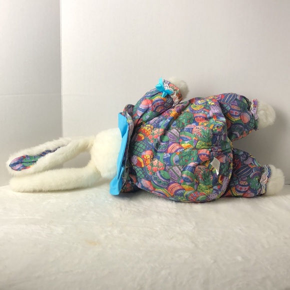ToyoRama Floppy Body Puffy Bunny Rabbit Plush Easter Egg Fabric Ribbon Vintage - Picture 3 of 10